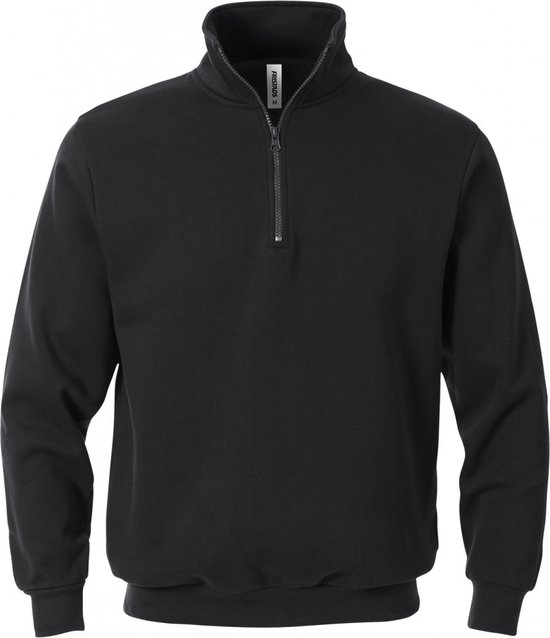 Fristads Sweat-shirt avec fermeture éclair courte 1737 Swb - Zwart - XL