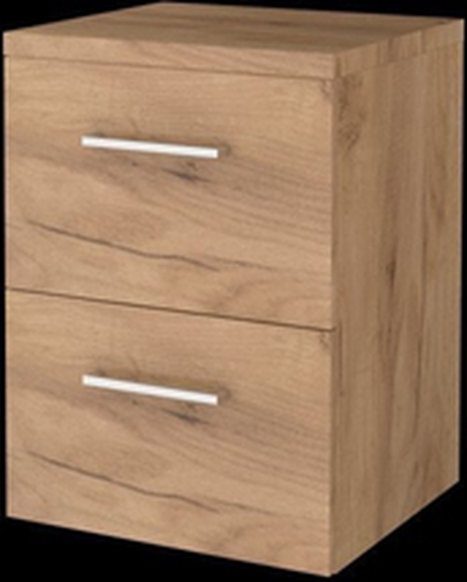 Basic-Line Start 46 badkamermeubelset - 50x46cm - met grepen - 2 lades - wastafelblad - MFC Whisky Oak