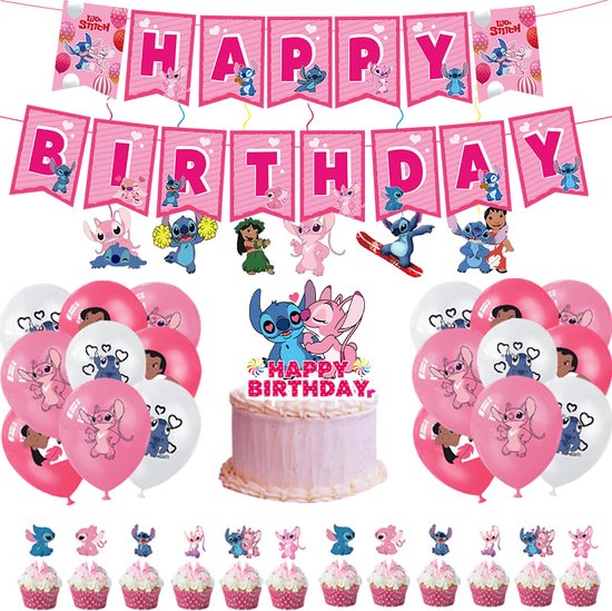 Disney Pink CAN o & Stitch Décoration de fête d'anniversaire