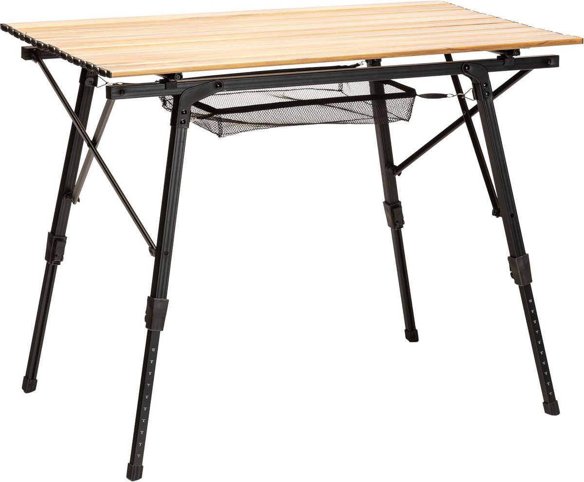 Skandika campingtafel Jamsa - opvouwbaar, in hoogte verstelbaar, met netopbergruimte, lichtgewicht 4,1 kg, belastbaar tot 50 kg, tafelblad 90 x 52 cm, weerbestendig | Klaptafel voor camping, tuin