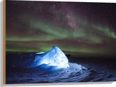 Hout - Noorderlicht boven de IJskappen - 80x60 cm - 9 mm dik - Foto op Hout (Met Ophangsysteem)