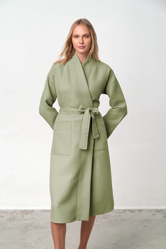 Vamp - Robe de chambre - Thé vert - 100% coton - Taille S