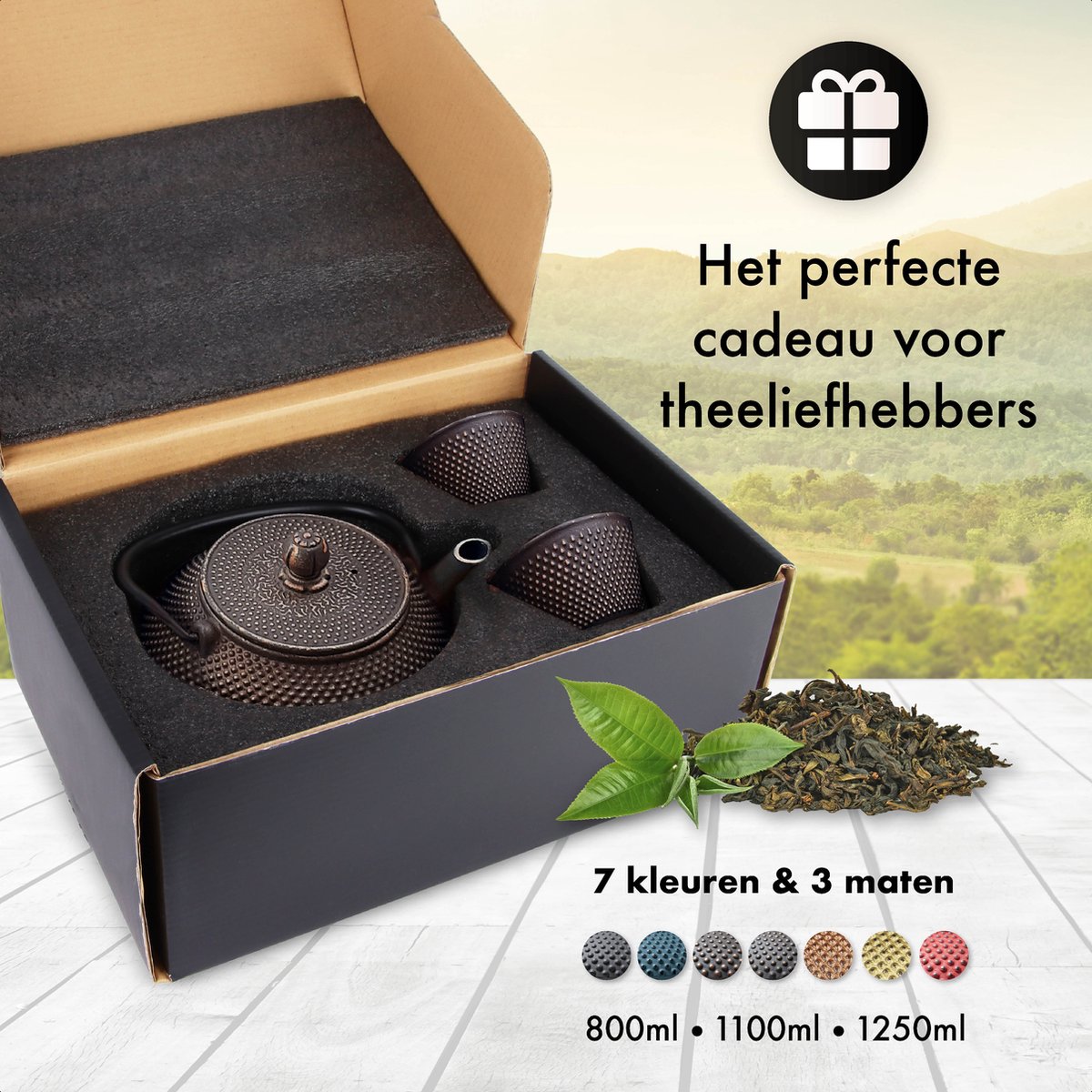 Küchenprofi YASMIN theepot | groen | geëmailleerd gietijzer | inhoud 800 ml - voor 6 kopjes | geïntegreerde roestvrijstalen filter | Aziatische gietijzeren theepot | theepot met zeef