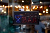 Led bord BAR - Led bord - Led - Verlichting - Open - Led sign - Neon sign - Led lamp - Ledbord - Led verlichting - Decoratie - 50 x 25 cm