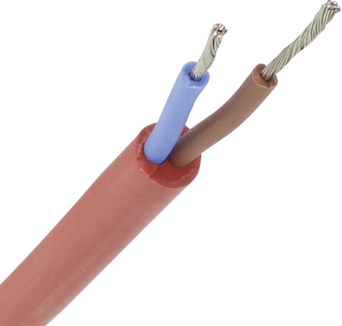 Siliconenkabel rond - 2x1,50mm² - 180 Graden - Rood - 100 meter