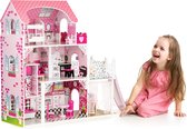 Maison de poupée rose - 3 étages - 71x33x90 cm - avec toboggan