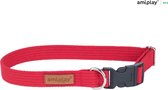 Amiplay Halsband verstelbaar Cotton rood maat-L / 40-60x2,5cm