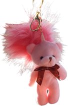 Sleutelhanger Tashanger Grote beer 20CM knuffel roze roze knuffeltje vrouw zachte pluche hanger beren grote zachte luxe sleutel decoratieve hanger speelgoed voor auto sleutels bont accessoires