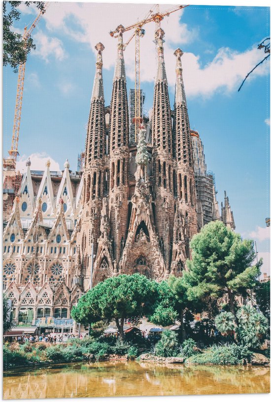 Vlag - Sagrada Familia in Barcelona, Spanje - 40x60 cm Foto op Polyester Vlag