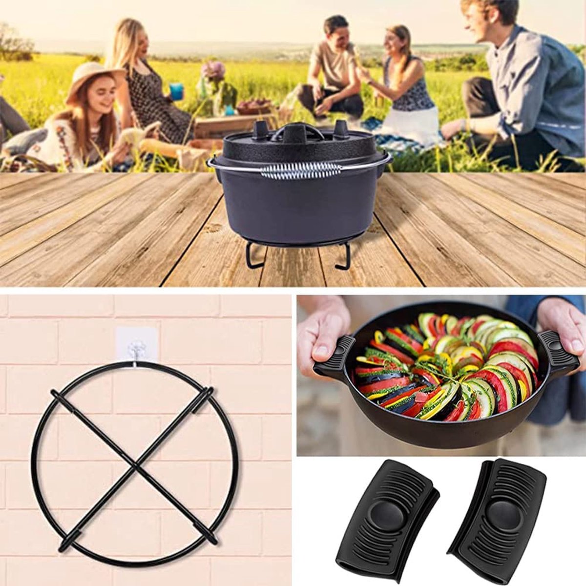 Dutch Oven onderzetter, vuurpan onderzetter, Dutch Oven accessoires