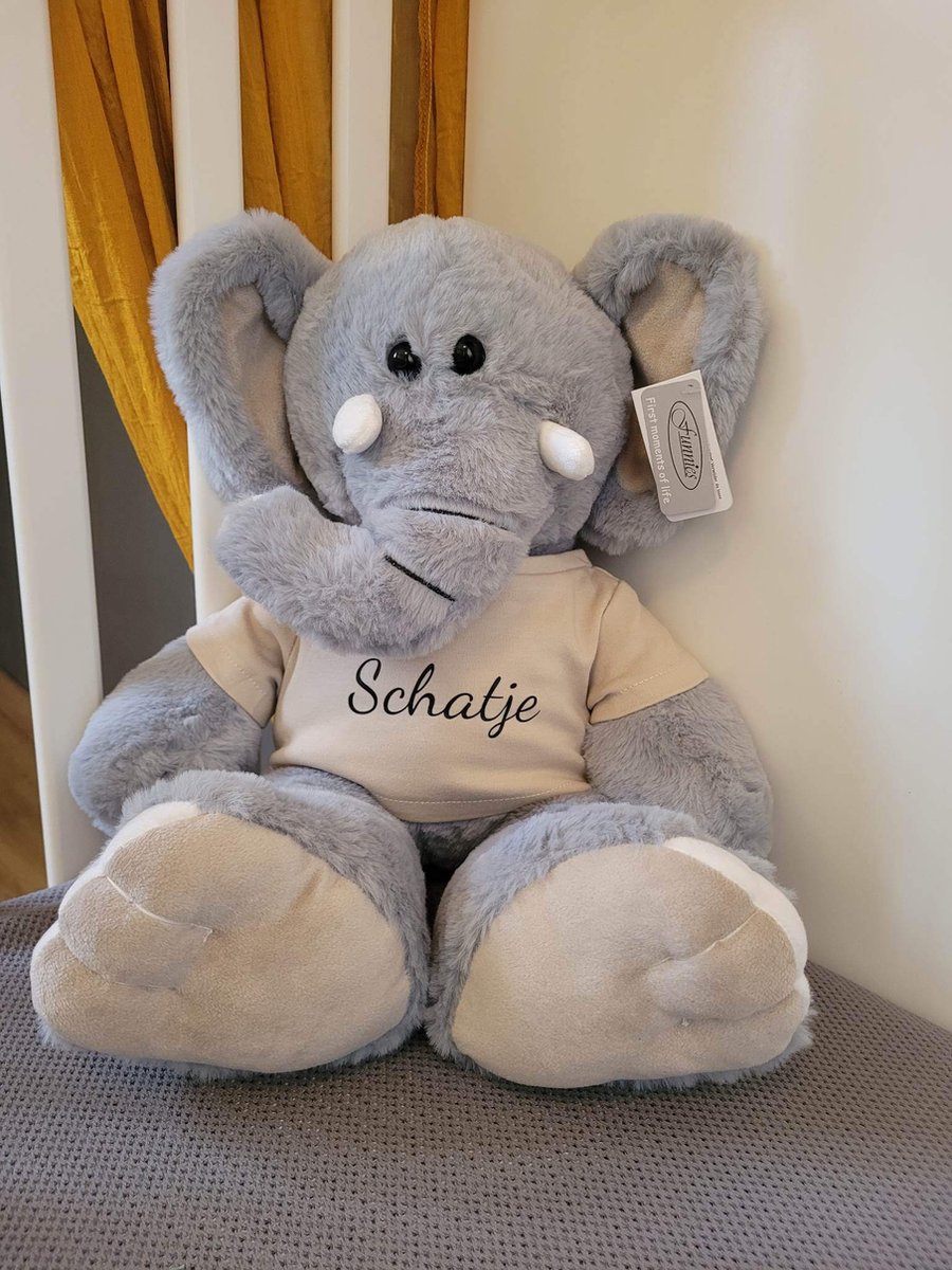 Funnies knuffel Olifant - 45cm - shirtje - schatje - Zand