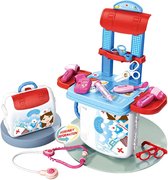 Leuke speelgoed dokterskoffer-dokterstas-dokterskit-speelgoed dokter koffer set-speelgoed set-meisje speelgoed koffer- speelgoedtas-kinderen speelgoed-nieuwe speelgoed jongen-blauw-
