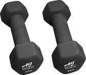 AJ-Sports Dumbells 2 kg - 2 x 2 kg dumbell - Gewichten - Dumbells set - Gewichten set - Halterset - Fitness gewichten - Krachttraining - Fitness