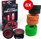 ProFPS Mega Pack geschikt voor PlayStation 5 (PS5) Controller - Precision Rings + Thumbsticks Mixed + USB C Kabel Oplader - eSports Gaming Accessoires