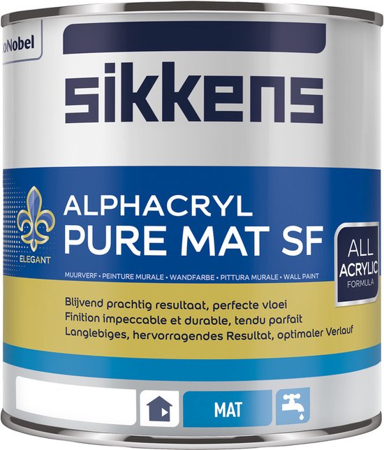 Sikkens Alphacryl Pure Mat SF 1 litre - Blanc | bol