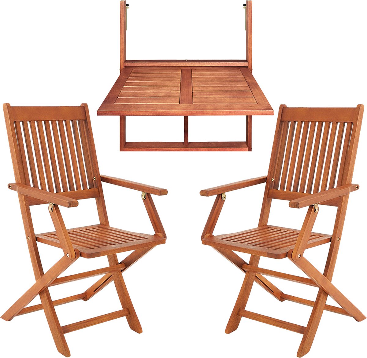 Bol.com Casaria Balkonset 3-delig - FSC®-gecertificeerd Acaciahout – Bruin aanbieding