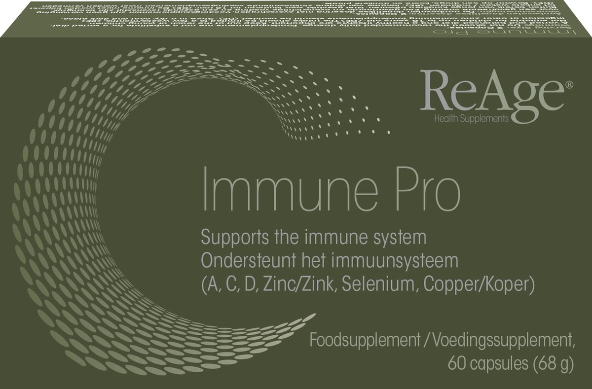 BESTSELLER ReAge Immune Pro - Krachtige Multivitamine en Mineralen voor de Weerstand - Met Hooggedoseerde Vit D3 en ECHINACEA - 60 Capsules – Immuunsysteem - Immuniteit - Vitamine A, C, D, E - Zink, Selenium, Koper - L-Glutation - 100% Vegan