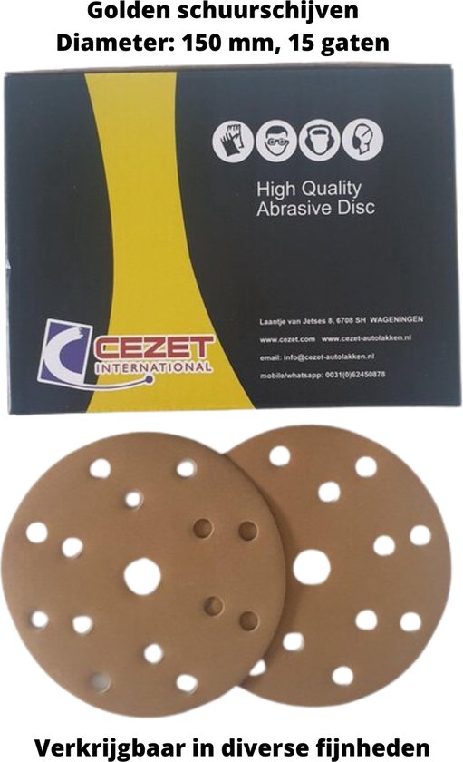 Rodopi® 100x Korrel 220 Schuurpapier 125mm - 8 gats Excentrisch Schuurmachine