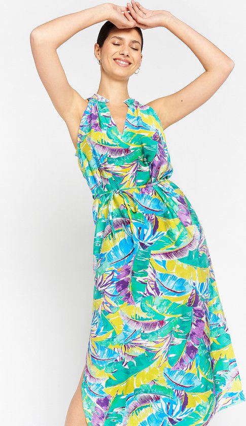 LolaLiza Maxi-jurk met print - Turquoise - bol.com