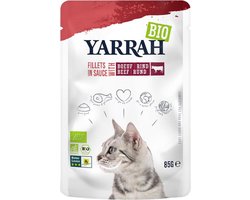 Yarrah Filets pour chat au bœuf en sauce bio (85g)