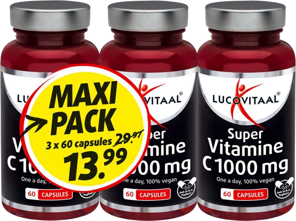 Goedkoopste Lucovitaal Vitamine C 1000 3-pack (180st