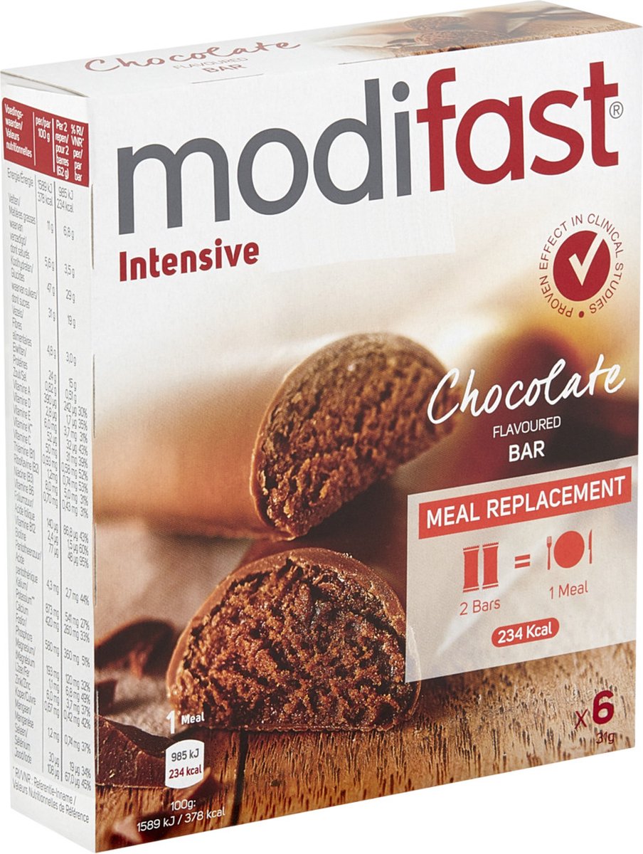 Modifast Intensive Reep Melkchocolade 6ST