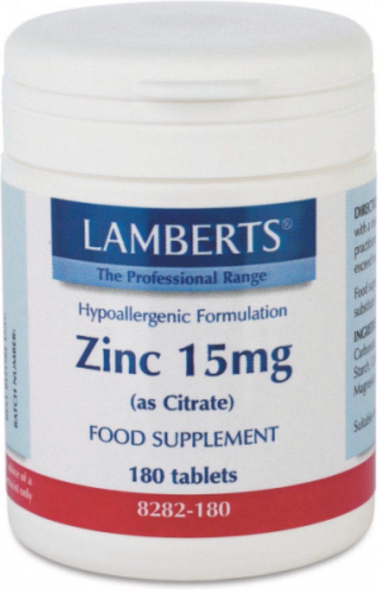 Goedkoopste Lamberts Zink citraat 15mg 180 Tabletten
