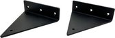 Maison DAM - 2x Plankdrager driehoek - Wandsteun - voor een plank van 15 tot 25cm – Mat zwart gepoedercoat - incl. bevestigingsmateriaal + schroefbit