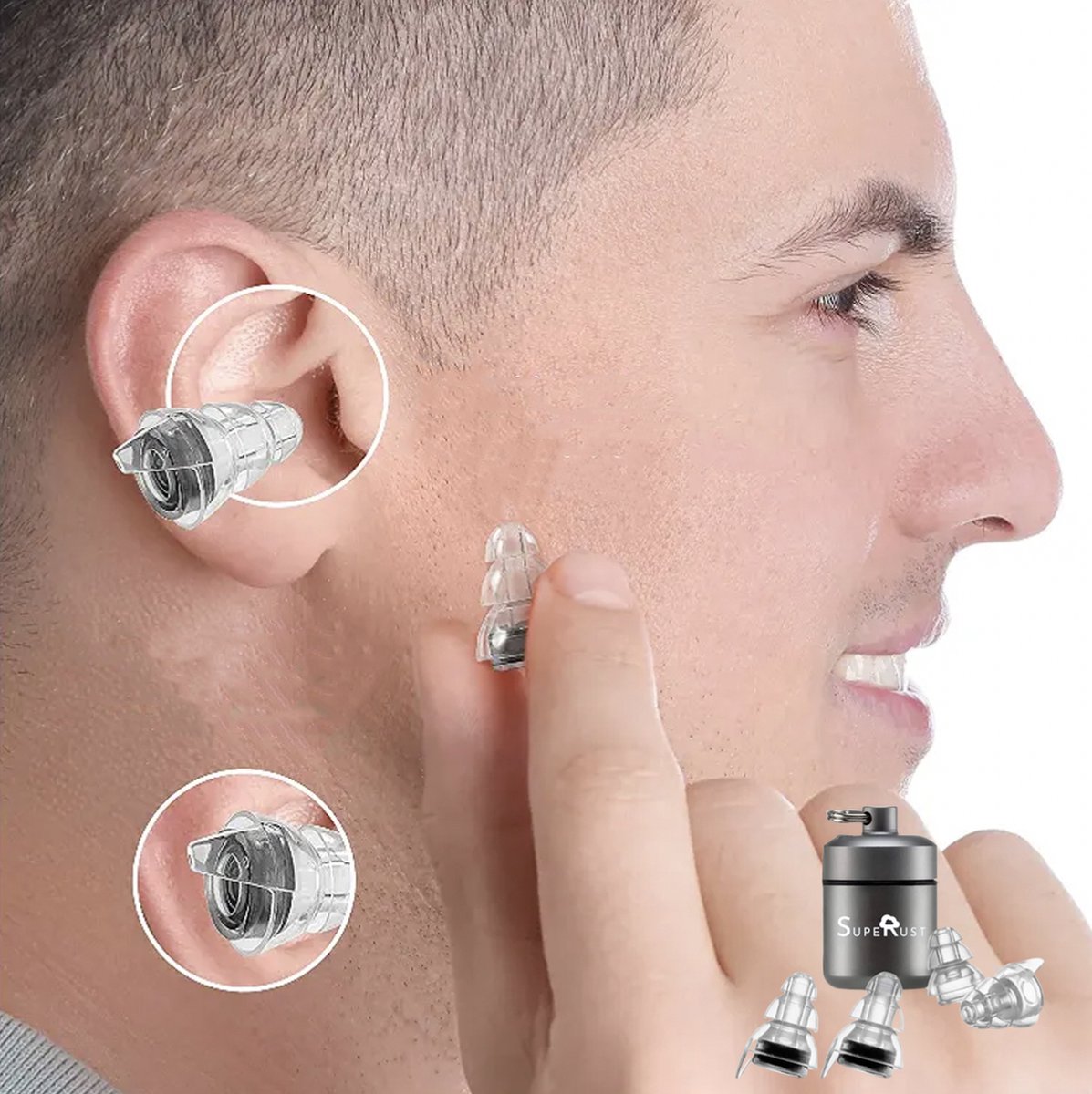 Bouchons d'oreilles SupeRust - Bouchons d'oreille Festival - Protection  auditive 24dB