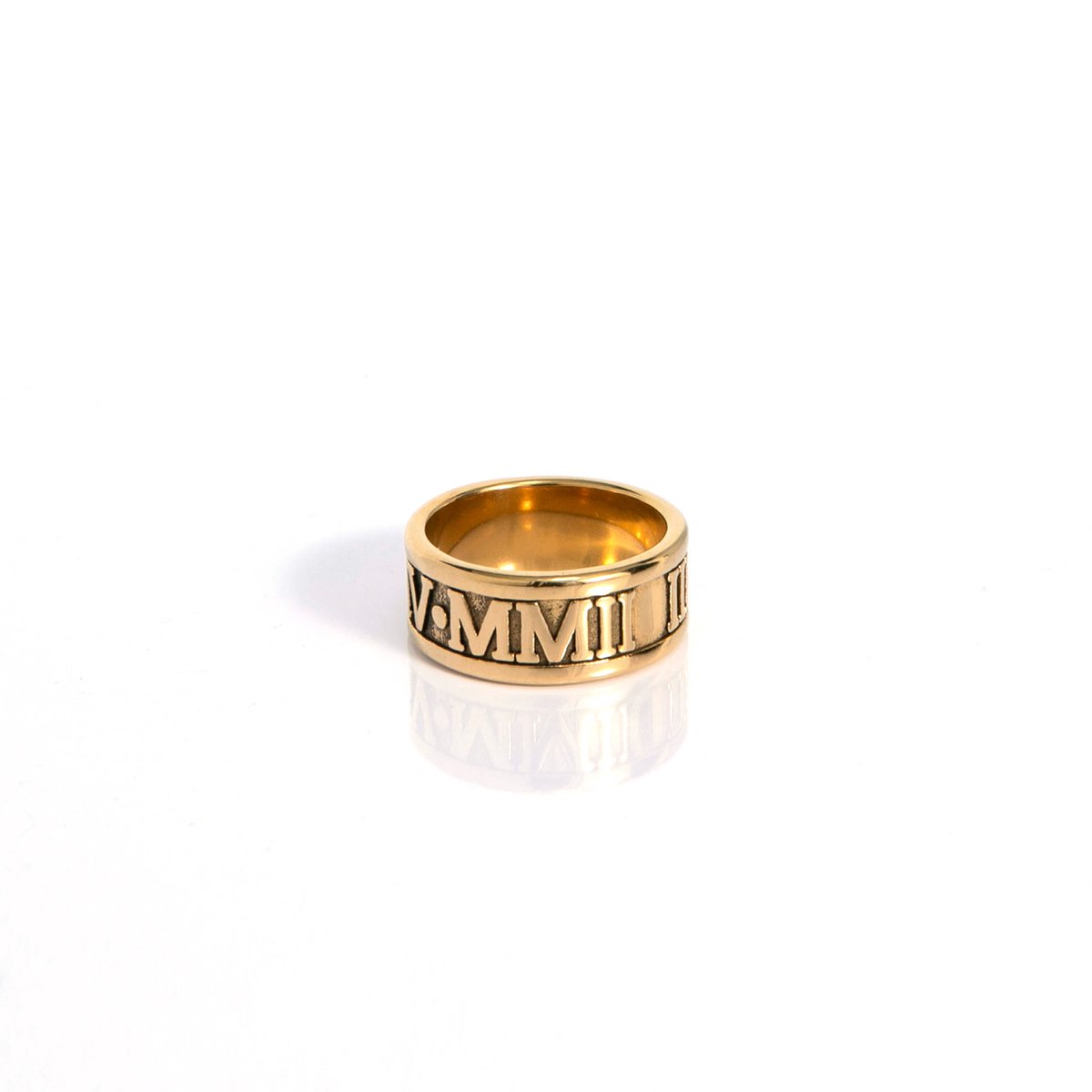 Marenca gouden heren ring met Romeinse cijfers (L) | bol.com