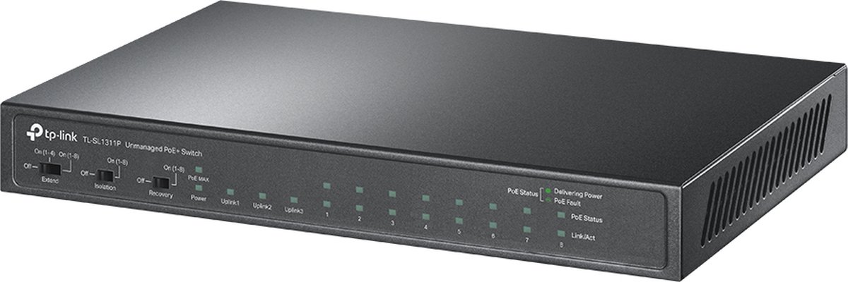 TP-Link TL-SL1311P - Netwerkswitch - 8-Poorten - PoE+