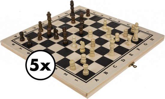 Afbeelding van het spel Schaakborden Met Schaakstukken van In Round - 5-pack - Hout Schaakspel - Schaakset Bordspellen Voor Volwassenen - Chess Board Wood - Familie Schaakbord Denkspel - Strategisch Spel – Schaken – Bordspelen - Bordspelletje