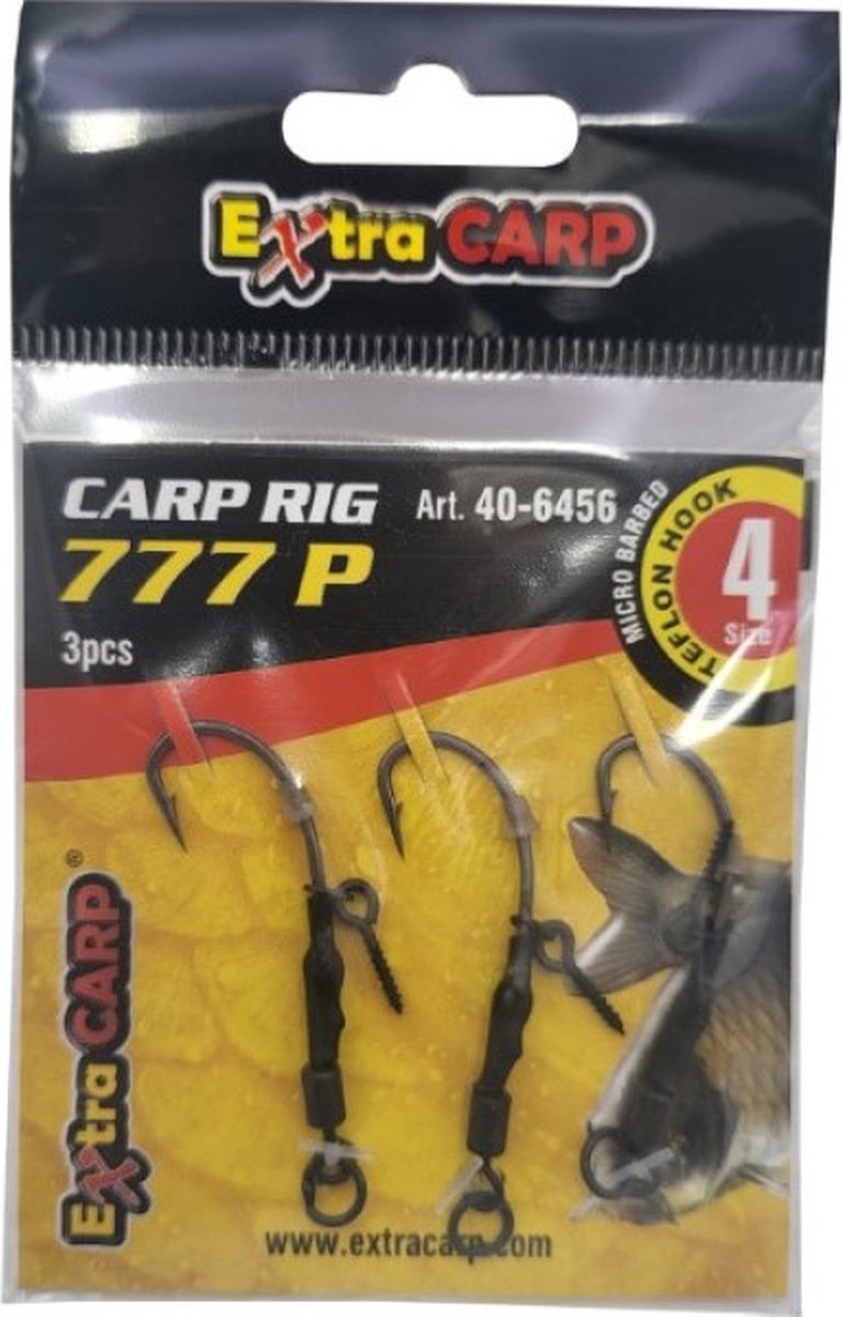 EXC Spinner Rig 777 w/ Pin - Haakmaat #6 - 3 stuks - Met Bait Screw - Karper Onderlijn - Ronnie Rig