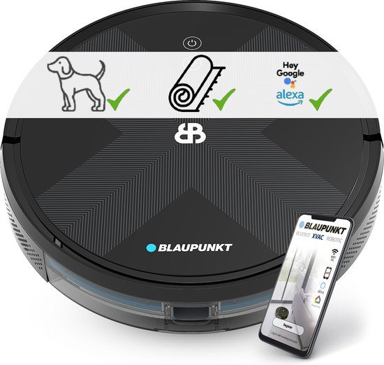 Blaupunkt Bluebot XVAC – Robotstofzuiger met Laadstation – Gyro Navigatie - Met dweilfunctie door los te verkrijgen dweilmodule