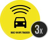Autocollant de voiture | "Traqueur GPS intégré" | ⌀ 4,5cm | 3 pièces | GPS | Autocollant d'alarme | Anti-vol | Décourager les voleurs | Autocollants ronds | Frappant | Jaune | Résistant aux intempéries | Sécurité