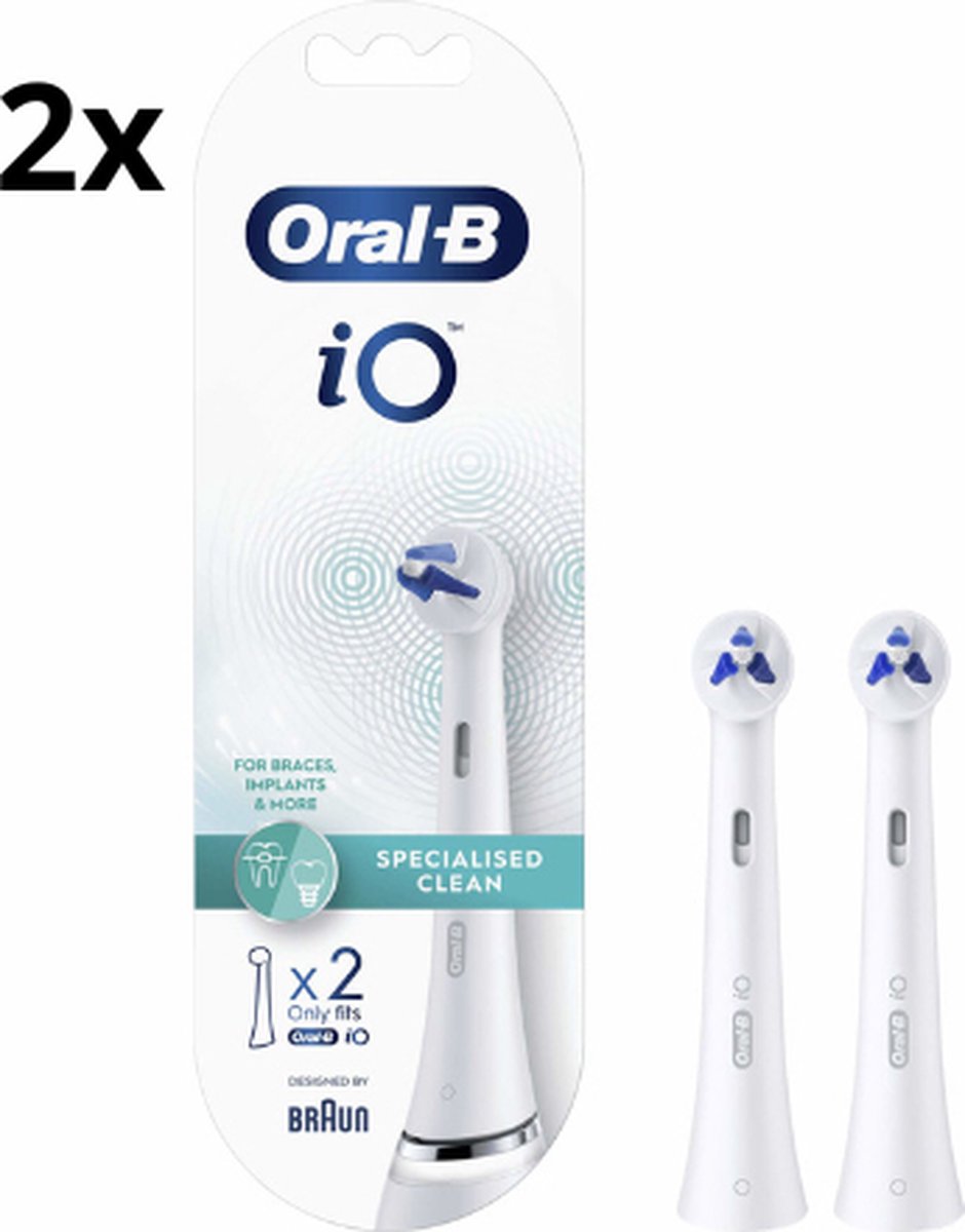 Oral B iO Specialized Clean Opzetborstels Wit - 2 x 2 stuks - Voordeelverpakking