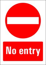 No entry bord - kunststof 148 x 210 mm