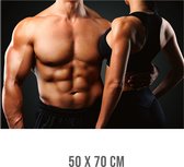 Allernieuwste.nl® Canvas Schilderij Gym Fitness Bodybuilding Training - Conditie Sport - kleur - 50 x 70 cm