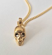 Collier Fearless - NotsoSupermom - Collier pour homme - Tête de mort - Tête de mort - Tête de mort - Or 18 carats - 60 cm