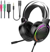 DrPhone GH10 AUX1 Gaming 3.5mm Aux Headset met RGB & Microfoon – Koptelefoon + 2 in 1 Aux 3.5mm Splitter - Geschikt Voor o.a PS4/PS5/GamePC/Computers/Laptops