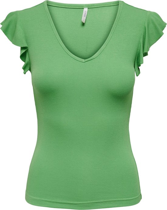 Only T-shirt Onlbelia S/l Top Jrs Noos 15227187 Vibrant Green Dames Maat - XS