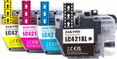 Inktcartridges Multipack Geschikt voor Brother LC421XL