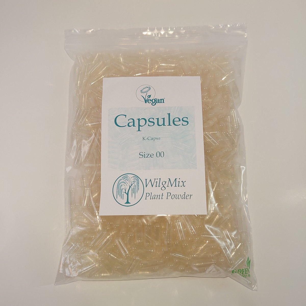 Goedkoopste WilgMiX Plant Powder - 1000st Zuiver Veganistische K-CAPS® Capsules - HPMC - Maat 00 - 1000pcs