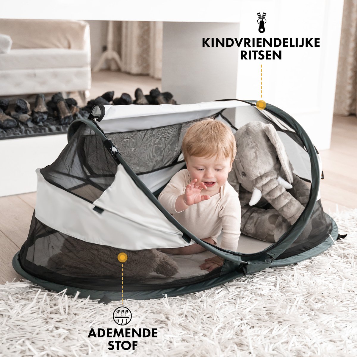 Integratie vrijheid bizon Deryan Baby Luxe Campingbedje – Inclusief zelfopblaasbare matras - Cream |  bol.com