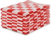Keukendoeken Set Blok Rood – 50x50 – Set van 6 – Geblokt – Blokdoeken – 100% katoen – Keukendoek – handdoeken