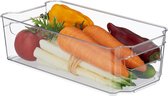 Relaxdays koelkast organizer transparant - koelkast accessoire - fruit - ijskast organizer