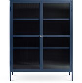 Olivine Katja metalen vitrinekast blauw - 111 x 140 cm
