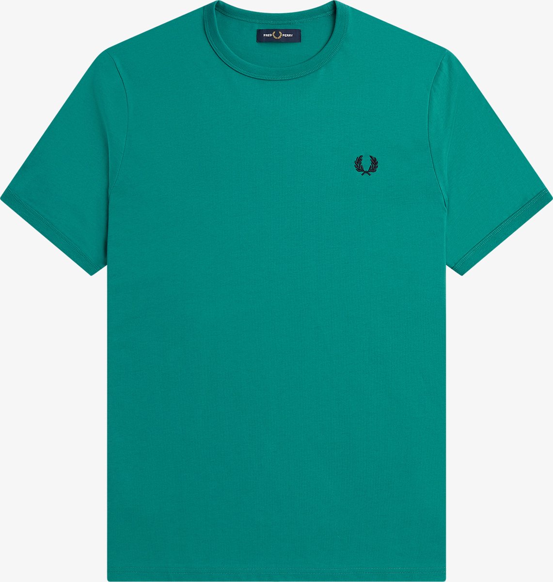 Fred Perry Ringer regular fit T-shirt M3519 - korte mouw O-hals - Deep Mint - blauw - Maat: L