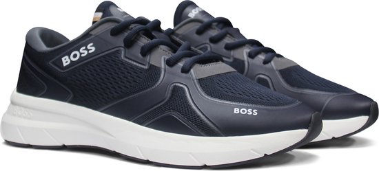 Boss Sneaker Blauw - Maat 44 - Mannen - Lente/Zomer Collectie - Leer