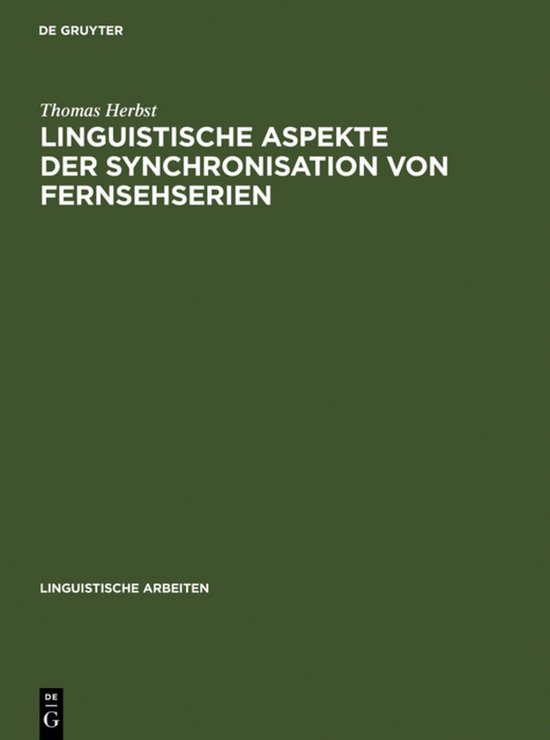 Linguistische Arbeiten318- Linguistische Aspekte der Synchro ... - cover